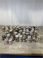 Assortment of vintage beer cans, 4 cans are full.