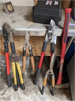 loppers, clipperrs, and an axe