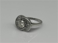 Platinum Diamond Wedding Ring W/ Large Diamond.