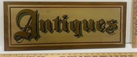 Vintage Wooden Hand Painted “Antiques” Sign
