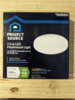 Project Source White Led Flush Mount Light (6 Ligh