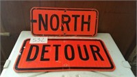 DETOUR & NORTH METAL CONSTRUCTION SIGNS