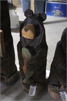 Chainsaw Art Wooden Bear 36" w/ Fish