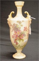 Royal Worcester blush ivory twin handle vase