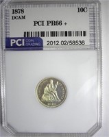 1878 Dime PR66+ DCAM LSITS $4500 IN 65 DCAM