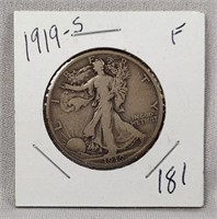 1919-S Half Dollar  F