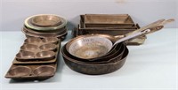 32pc. Antique Tin Bakeware & Skillets