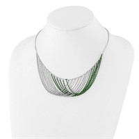 Silver- Rhodium Plated Multi Strand Necklace