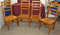 4pc World Market Solid Wood Ladder Back Chairs