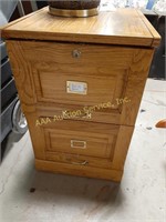 2 drawer filing cabinet- 19"x22.5"x30" shows wear