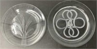 2 Lalique French Art Glass Plates