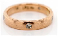 9ct rose gold and diamond punch set ring