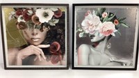 2 modern digital Art pictures, mounted art in