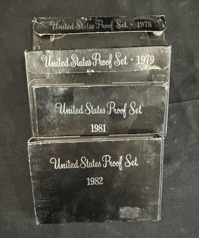 4 United State Proof Sets 1978, 1979, 1981 &1982