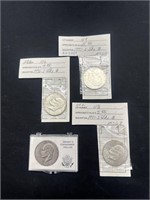 4 Eisenhower Silver Dollars