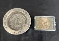 Rice University Medallion & Buffalo Nickel Ashtray