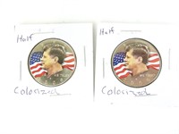 2 JFK Colorized Half Dollars