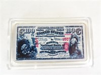 1oz Silver Plated Bar - 100 Dollar Red Seal