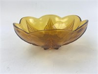 Vintage Amber Glass Serving Bowl