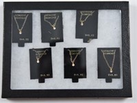 Lot #4250 - (6) Genuine Diamond pendants in