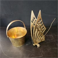 Brass Butterfly and Water Pail