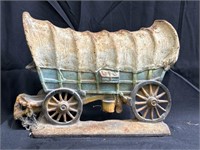 Vintage 1930 cast iron wagon doorstop, 12"l. x 9”h