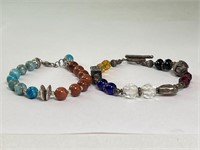 Glass & Metal Beaded 8" Bracelets
