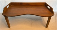 Antique Wooden Footed Bed Tray Table w/ Dovetail