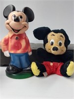 MICKEY MOUSE BANK, NO STOPPER OLD STUFFED MICKEY