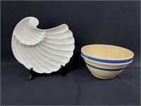 Shell platter (Italian); vintage mixing bowl