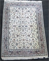 Hand knotted Kashan rug, Indian, 6 x 9'