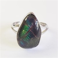 $120 Silver Caandian Ammolite Ring