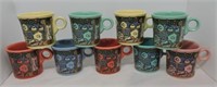 Fiesta Post 86 lot of 9 mugs