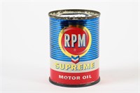 RPM SUPREME MOTOR OIL 4 OZ CAN BANK