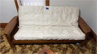 Wood Futon with thick 6” mattress
86” x 39” D x