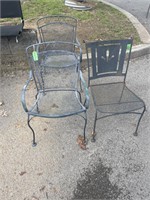 3 Metal Outdoor Chairs