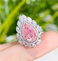 3ct Natural Pink Diamond 18Kt Gold Ring