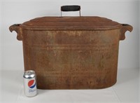 Antique Metal Boiler Wash Tub Pot & Lid
