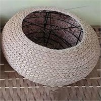 Straw Cushion Mat Pouf  40cm  Yellow