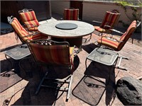 Fire Pit Table, Chairs and Side Tables