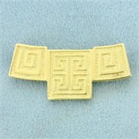 Geometric Design Pendant or Slide in 14K Yellow Go