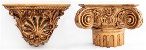 Neoclassical Style Gilt Architectural Brackets, 2