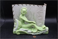 Mid-Century Lime Green Mermaid Ceramic TV Lamp