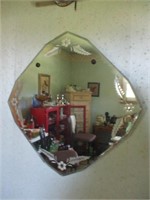 Etched glass mirror