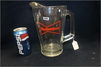 "BUDWEISER" HEAVY GLASS BEER PITCHER