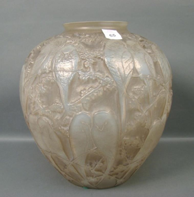 Consol. Sepia Cased #2752 Lovebirds Lg. Vase.