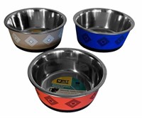 (6)  Deluxe Stainless Steel Pet Bowls