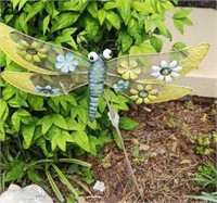 27" metal dragonfly yard art