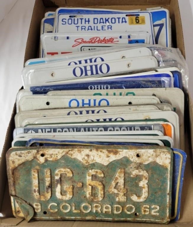 (50) Assorted State License Plates & Promo Plates