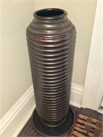 Tall Decorative Metal Vase with Tray